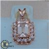 Image 5 : 14K ROSE GOLD MORGANITE DIAMOND PENDANT