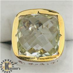BRASS GREEN AMETHYST MEN'S RING