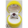 Image 3 : SILVER RUBY CUBIC ZIRCONIA RING