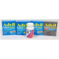 BAG OF ASSORTED COLD/ PAIN MEDICINE