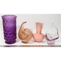 PINK & PURPLE HEAVY GLASS.