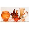Image 1 : VINTAGE ORANGE DECOR HEAVY GLASS.