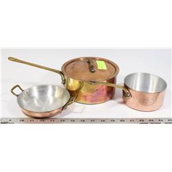 LOT OF COPPER POTS