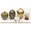 Image 1 : VINTAGE EGGS AND HEAVY GLASS APPIES.