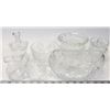 Image 1 : FLAT OF CRYSTAL INCL SUGAR BOWLS, MILK JUGS AND