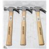 Image 1 : LOT OF 3 NEW JET GENUINE HICKORY HANDLE HAMMERS