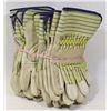 Image 1 : 6 PAIRS LEATHER WORK GLOVES