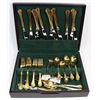 Image 1 : SILVERWARE SET-GOLD PLATED
