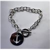 Image 1 : 24)  SILVER TONE 8" CHAIN BRACELET WITH