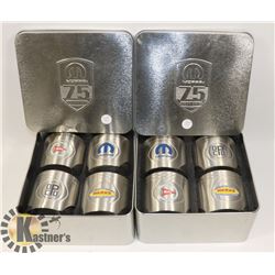 2 SETS OF 4 COLLECTIBLE 75 YEAR MOPAR STAINLESS