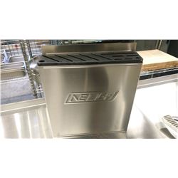 STAINLESS STEEL KNIFE RACK W/BLACK INSERT