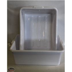 TOTE BOX - LOT OF 2 - WHITE  7" DEEP