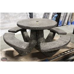 OUTDOOR PATIO ROUND CONCRETE TABLE