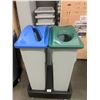 Image 1 : 20 GALLON RECYCLING BINS WITH DOLLY