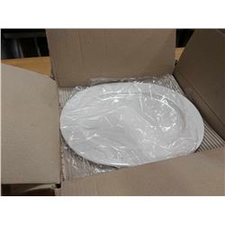 13" WHITE PORCELAIN OVAL PLATTERS - LOT OF 12