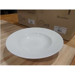 12" WHITE PORCELAIN PASTA BOWLS, 20OZ - LOT OF 12