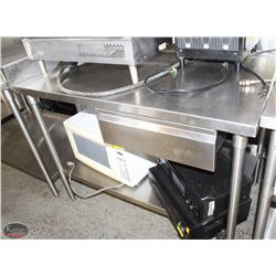 4FT STAINLESS CORNER PREP TABLE W/ DRAWER &