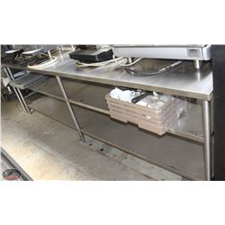 10FT STAINLESS STEEL PREP TABLE W/ BACKSPLASH &