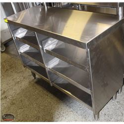 3 TIER STAINLESS STEEL SHELF W/ 2 PULL-OUT SHELVES