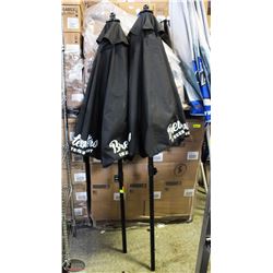 2 BREWSTERS PATIO UMBRELLAS. BLACK.