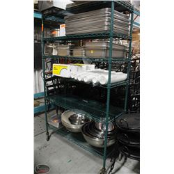 BAILIFF SEIZURE! GREEN 6FT METRO RACK ON WHEELS.