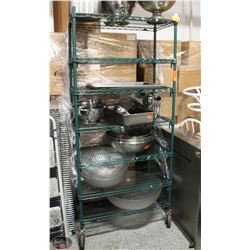 BAILIFF SEIZURE! GREEN METRO RACK WITH STOCK POTS,