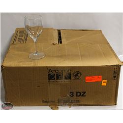 BAILIFF SEIZURE! CASE W/ 3 DOZEN WINE GLASSES.