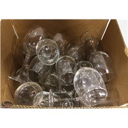 BAILIFF SEIZURE! LARGE BOX OF WINE GLASSES.