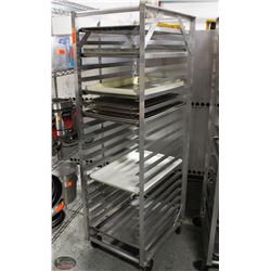 BAILIFF SEIZURE! BAKERS RACK WITH ASSORTED TRAYS.