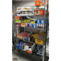 BAILIFF SEIZURE! 6FT METRO RACK WITH BEVERAGES.