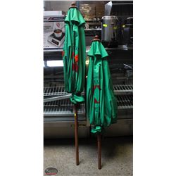 PAIR OF CERVEZ DOS EQUIS TEQUILA PATIO UMBRELLAS/