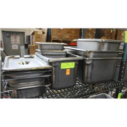 LOT OF ASSORTED SIZE S/S INSERTS & 2 LIDS