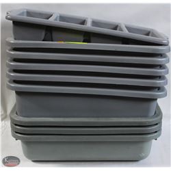 8 BUS PANS AND CUTLERY BIN.