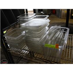 LOT OF ASSORTED PLASTIC FOOD INSERTS & LIDS