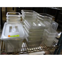 LOT OF ASSORTED PLASTIC FOOD INSERTS & LIDS