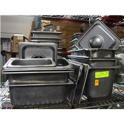 LOT OF ASSORTED SIZE STAINLESS STEEL INSERTS