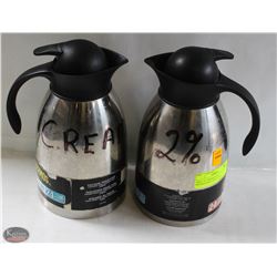 TWO 1.5L THERMOS S/S DOUBLE-WALL INSULATED CARAFFE