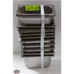 LOT OF 12-1/9 STAINLESS INSERTS 4" AND 2" DEEP