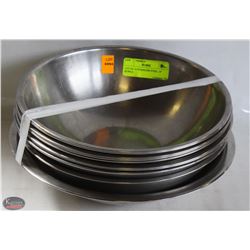 LOT OF 10 STAINLESS STEEL 10" BOWLS