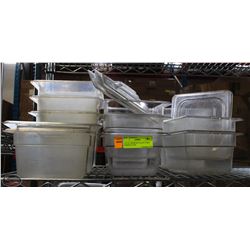 LOT OF ASSORTED PLASTIC FOOD INSERTS & LIDS