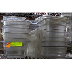 LOT OF ASSORTED PLASTIC FOOD INSERTS & LIDS