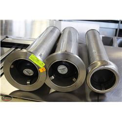 GROUP OF 3 S/S SPRING LOADED CUP DISPENSERS