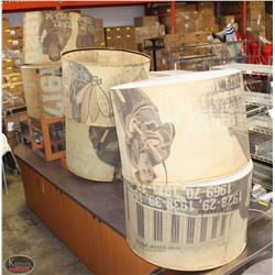 GROUP OF 6 NHL THEMED SEPIA CIRCULAR LIGHT SHADES