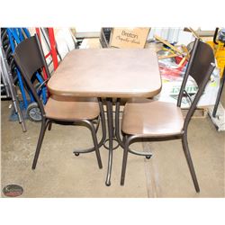LOT OF 7 CAFE TABLE AND 2 CHAIR SETS