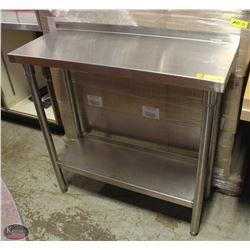 3' STAINLESS STEEL WALL TABLE W/ UNDERSHELF