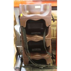 GROUP OF 3 BROWN COMMERCIAL BOOSTER SEATS