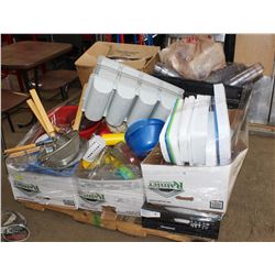 PALLET OF ASSORTED DISHWARE & COMMERCIAL CONTENTS
