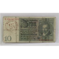 GERMAN NAZI BANKNOTE FROM WWII CONCENTRATION
