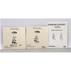 LOT OF STERLING SILVER JEWELLERY INCL PEARL