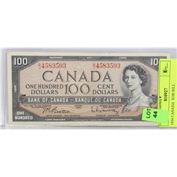 1954 CANADIAN $100 BILL
